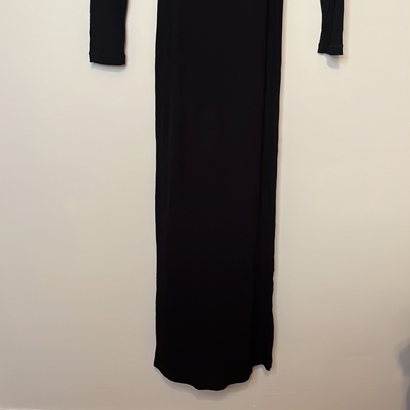 NWT SKIMS Soft Lounge Long Sleeved Dress new black ribbed - Picture 5 of 6